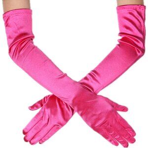 Women's Rose Evening Long Satin Finger Gloves Halloween Wedding Party Prom